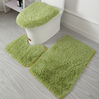 Ensemble de tapis de salle de bain en soie et laine personnalisable en usine, décorations, ensemble de 3 tapis absorbants pour salle de bain