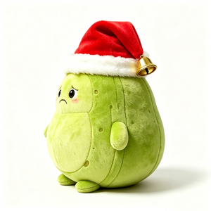 Customize Avocado stuffed <b>animal</b>, Cute avocado plushier, Holiday avocado toy, Santa <b>hat</b> avocado plush - Product Image 2