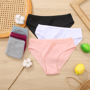 SHINBENE Plus Size biancheria intima da donna a vita bassa breve cotone Logo personalizzato <span class=keywords><strong>4</strong></span> pz/dozzina mutandine Sexy per le donne adulti maglia perizoma - Product Image 6