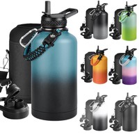 Bouteille d'eau isotherme en acier inoxydable de grande capacité (64 oz) pour les sports de plein air, résistante aux chutes