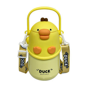 Linda Taza Aislada de Acero Inoxidable con Diseño de Pato Dudu, Ecológica, con Aislamiento Térmico de 6 a 12 Horas, Estilo de Dibujos Animados, Gran Capacidad - Product Image 1