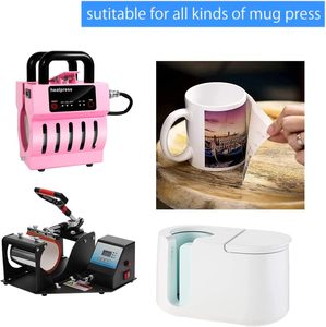Mug à café en porcelaine blanche 11 oz, écologique, compatible lave-vaisselle, en céramique vierge avec grande poignée, pour sublimation, thé, latte, cappuccino - Product Image 5