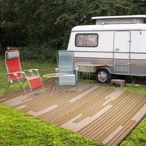 Grote Omkeerbare Pp Materiaal Outdoor Tapijt Waterdichte Rv Camping Mat Met 4 Hoek Lussen Staken Voor Picknick Geweven Techniek