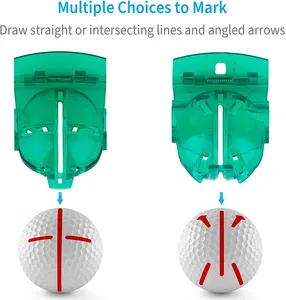 2-4 Buah Bola Golf Liner Golf Alignment Kit dengan Spidol Bola Golf Line Alat Marker Bola Keselarasan Menandai Alat