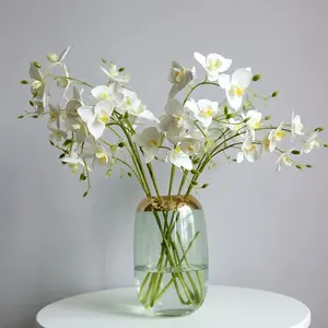 M258 Tall Phalaenopsis Kunstmatige Orchideeën Vlinder Orchidee Bloem Voor Bruiloft Home Decor Real Touch Orchidee Latex Bloemen Zijde