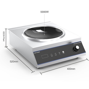 Table de cuisson à induction concave 3000-3999W, 110V, norme américaine, haute puissance, commerciale, en acier inoxydable, avec fonction vapeur et contrôle tactile - Product Image 3
