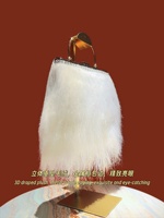 Pochette de soirée longue pour femme avec pompons décoratifs, sac à main rétro à chaîne, sac à bandoulière, pochette à poignée supérieure tendance avec pompons