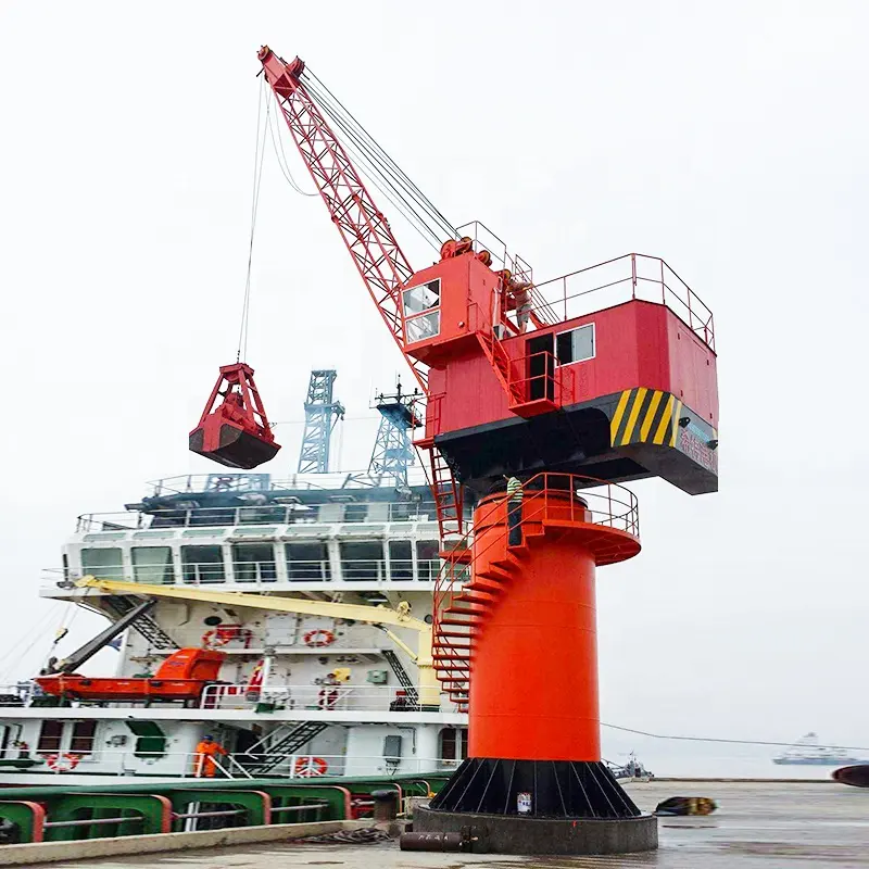 Customization 5 ton 20 ton 80 ton 100 ton grab type portal jetty crane for lifting cargo