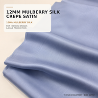 Tissu en crêpe de satin 100% soie de mûrier pour robes de créateurs et production en gros