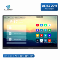 Tableau blanc interactif 4K de 65 pouces, système double Android Windows, système intelligent tout-en-un, écran tactile pour bureau et salle de classe