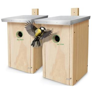 Seins nichoir lot de 2 avec toit métallique pour mésanges et autres oiseaux - Product Image 1