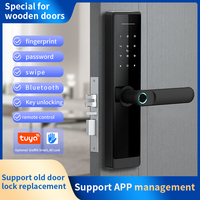Cerradura Inteligente para Puerta de Aleación con Huella Dactilar, Control por Aplicación, RFID y Almacenamiento en la Nube para Uso Doméstico en Puertas de Madera, Acero y Acero Inoxidable