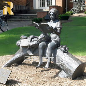 <span class=keywords><strong>Livre</strong></span> de lecture pour <span class=keywords><strong>mère</strong></span> et enfants en bronze grandeur nature sur la statue de Bnech - Product Image 5