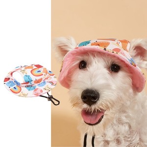 Sombrero de Sol para Perro con Orificios para las Orejas, Ajustable, de Poliéster, con Protección UV, Gorra de Verano para Perros, Estilo de Dibujos Animados, Accesorio de Ropa para Mascotas - Product Image 2