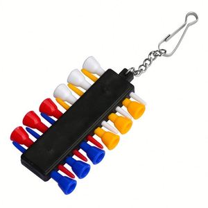 Custom <b>Black</b> Golf Tee Holder with 12 Tee & 3 Ball Marker Holes Keychain Accessory for Golf Bags, 1-Pack Carrier - Product Image 3