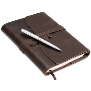 Carnet de notes A5 rechargeable en cuir pour hommes, carnet de notes en cuir