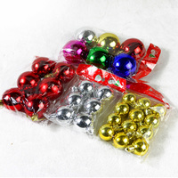 Lot de 6 ou 12 boules de Noël modernes rondes brillantes mates à paillettes, imprimées sérigraphiées, en plastique, pour décoration d'arbre, vente en gros à prix réduit