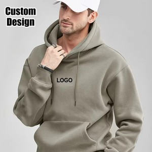 High Quality Heavyweight Winter <b>Thick</b> <b>Fleece</b> Unlined Solid Oversize Men Pullover Hoody Custom Print Logo Hoodie - Product Image 2