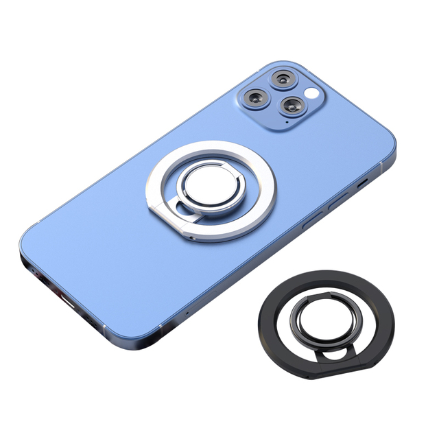 OEM ODM Custom Logo Foldable Magnetic Flexible Zinc Alloy Phone Ring Holder Wireless Charger Mobile Phone Finger Holder