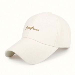 Gorra de Béisbol de Alta Calidad con Visera Rígida, Protección Solar, 6 Paneles, 100% Algodón, Patrón Común con Letras Bordadas en 3D y Hebilla Metálica - Product Image 2