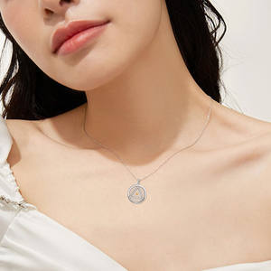 Collier en acier inoxydable avec pendentif inspirant grain de moutarde triangulaire, bijou minimaliste rond symbole de foi, résistant au ternissement - Product Image 3