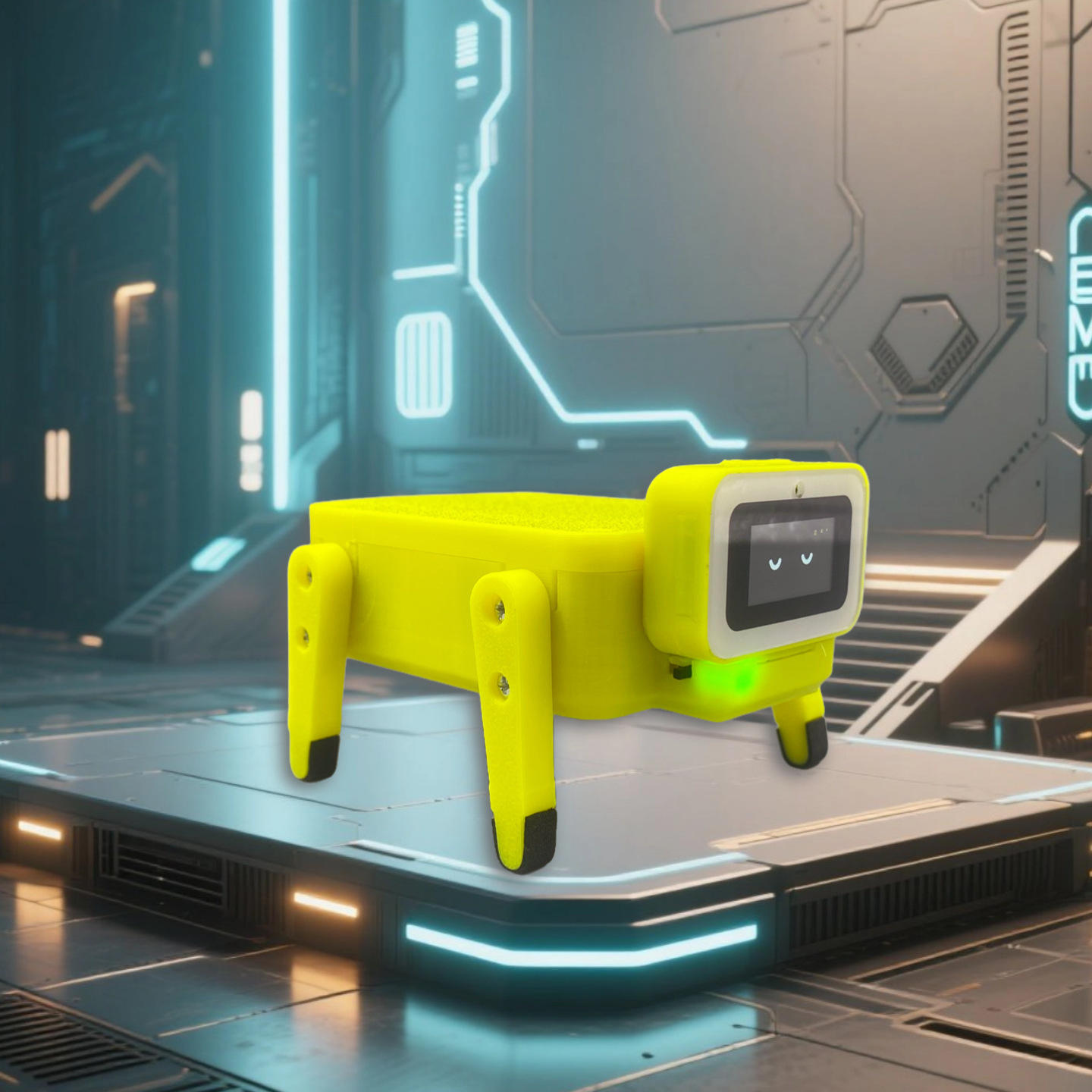 หุ่นยนต์สุนัข Ai การเรียนรู้การแก้ไขสีเหลือง