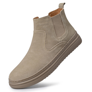 Fourniture Usine Bottines <span class=keywords><strong>Chelsea</strong></span> Mi-Hautes en Cuir Véritable Pur Imperméables LOGO Personnalisé pour Hommes - Product Image 1