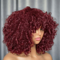 Perruques Courtes Bouclées SDD en Cheveux Humains 100% Fabriquées à la Machine pour Coupes Pixie, avec Dentelle Transparente, pour Femmes Noires - Vente en Gros