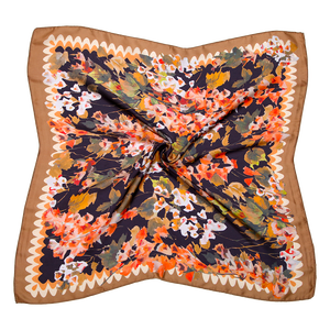 Pañuelo Cuadrado Retro con Diseño Floral en Acuarela, 70x70cm, Poliéster Satinado, para Mujer, Estilo Casual de Oficina, Ecológico y Duradero - Product Image 4