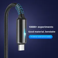 Cable Tipo C de Alta Calidad, Carga Rápida de 5A, Conductor de Cobre Puro, Trenzado de Nailon, Luz Indicadora para iPhone