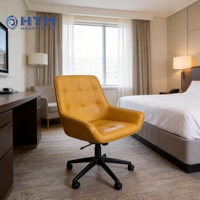 Canapé-lit sur mesure Holiday Inn Express King, structure en chêne MDF, revêtement en cuir écologique, design moderne, ensemble de chambre d'hôtel, usage commercial