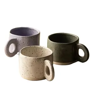 excellent quality creative porcelain coffee mugs with round handle for restaurants and home wholesale rate