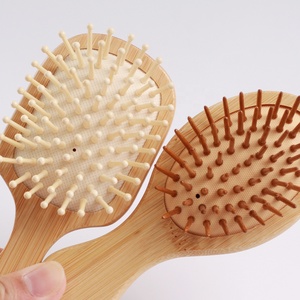 유기 Beech 밤나무 나무 빗 대나무 나무 연약한 강모 유아 신생 아이 아기 아이 목제 머리 솔 - Product Image 4