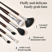 Nouveauté : 15 pinceaux de maquillage professionnels en poils de chèvre écologiques avec manche en bois pour poudre libre et fond de teint