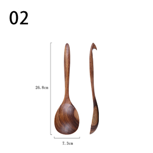 Utensili da cucina in legno aica per cucinare, ciotola in legno di acacia tagliere per formaggi Set di utensili da cucina con portautensili in legno - Product Image 6