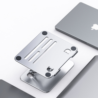Support pour ordinateur portable de bureau, hauteur réglable, pliable, pour une portabilité facile, en aluminium, compatible avec les tablettes