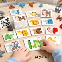 Rompecabezas de Aprendizaje Temprano Educativo, Tablero de Rompecabezas 3D con Números y Palabras en Inglés, Alfabeto Digital Pequeño de Cristal