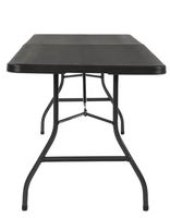 Table pliante en plastique robuste Hitree de 8 pieds pour salle à manger, mariage, fête, jardin, noire