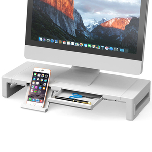Soporte de Monitor de Escritorio Ajustable de 3 Niveles con Cajón y Soporte para Teléfono Inteligente, Soporte para Computadora - Product Image 2