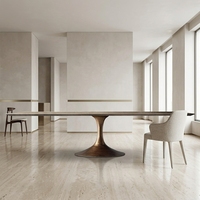 Ensemble de table à manger rectangulaire en bois sur mesure avec design à panneaux, 6/8 chaises, mobilier de salle à manger moderne pour la maison et l'atelier