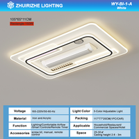 Ventilateur de plafond contemporain à moteur AC avec télécommande Lumière LED Salon Matériau ABS acrylique Design moderne