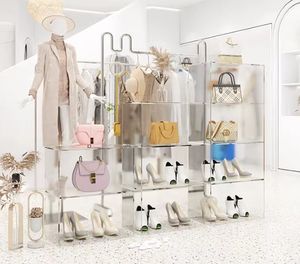 خزانة عرض أكريليك شفافة متينة، رف أحذية متدرج، حامل تماثيل صغيرة، حل تخزين منزلي، قابل للتخصيص حسب الطلب - Product Image 6