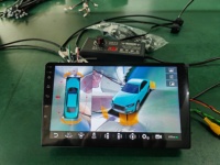 Cámara panorámica de 360 grados con 6 sensores de estacionamiento inverso Pantalla Android de 9 pulgadas caja negra Universal 360 sistema de cámara de coche