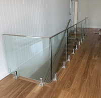 Combinaison rampe et balustrade en verre - Support de fixation en acier inoxydable étanche pour escaliers intérieurs et patios extérieurs