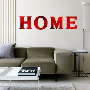 [Wholesale] 20cm Acrylic Mirror HOME Letters - 3D <b>Wall</b> <b>Stickers</b> for Living Room/Bedroom Modern Home <b>Decor</b> Decals - Product Image 3
