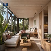 Mini-villa de luxe sur mesure OEM/ODM de 16 pieds, conteneur mobile moderne préfabriqué en acier léger, villa compacte détachable avec panneaux sandwich plats