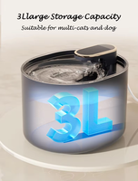 Fontaine à eau automatique silencieuse pour animaux de compagnie avec filtre et conception détachable - Distributeur d'eau à faible tension de 3 L