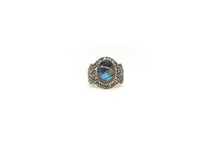Fashionable Handmade 925 Sterling <b>Silver</b> <b>Ring</b> Featuring Natural Labradorite Gemstone <b>for</b> <b>Men</b> Customizable Wedding Party Jewelry - Product Image 2