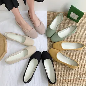 Chaussures plates et simples pour femmes, décontractées et élégantes pour dames, taille plus, nouvelle collection 2020