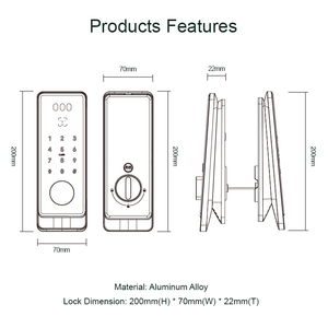 Thương mại cao cấp Ổ khóa cửa thông minh Điện Kỹ Thuật Số vân tay khóa thông minh với chuông cửa Wifi - Product Image 5